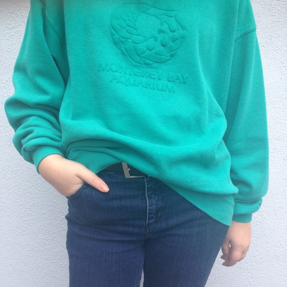 9s Vintage Teal Oversized Sweatshirt 